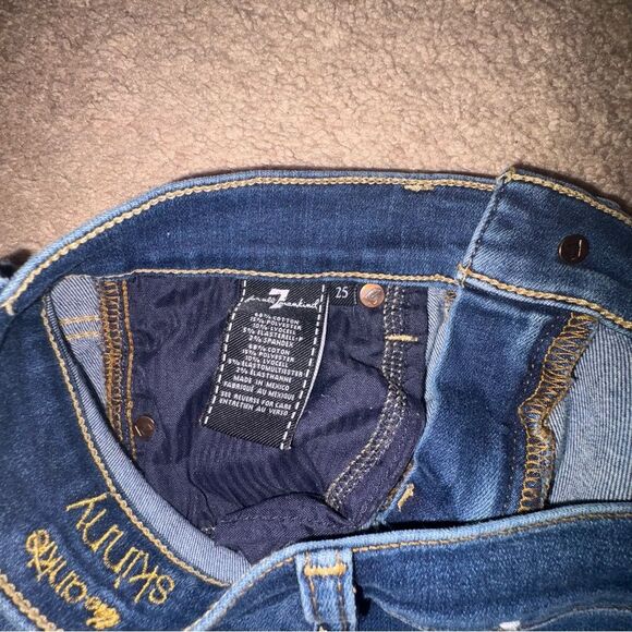 7 FOR ALL MANKIND Ankle Skinny Jeans Size 25 - Picture 3 of 5